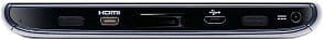 Acer Iconia Tab A100 tablet viewed from above, showing the top edge with ports and controls