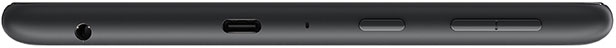 Device top edge showing headphone jack, USB-C port, and power button on black smartphone