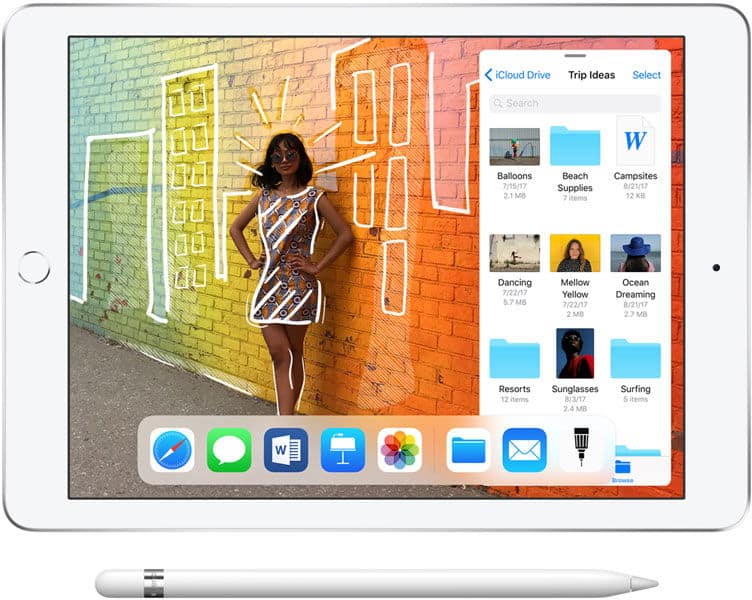 Front view of a Samsung Galaxy Tab S9 screen running a photo editing app; stylus positioned in front of the tablet.