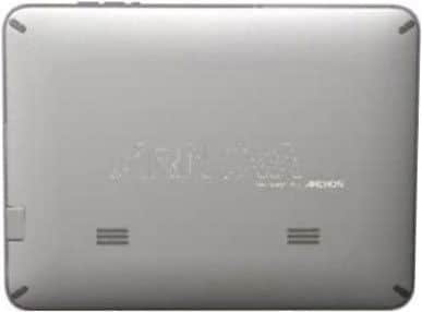 Rear view of closed Archos laptop, silver finish, visible ventilation slots and subtle Archos branding on the back panel.