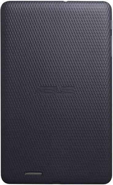 Rear view of ASUS tablet case in black with textured finish, central ASUS logo, and bottom horizontal speaker cutout.