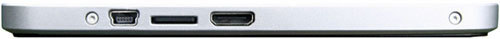 Device rear panel showing USB port, SD card slot, and HDMI connector