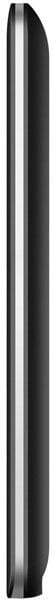 Side view of a closed black Samsung Galaxy Z Flip, showing the silver vertical hinge along the edge.