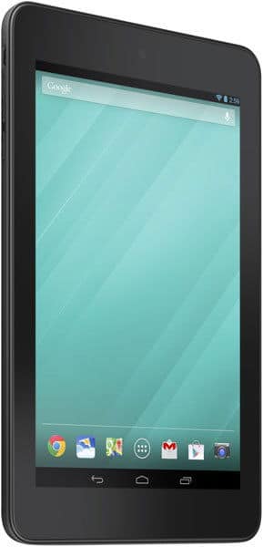 Samsung Galaxy Tab front view at a slight angle, light blue home screen with app icons; time displayed is 2:59.