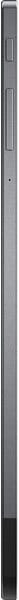 Slim vertical black electronic device with power button and side controls