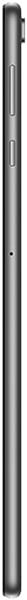 Vertical view of a dark gray or black cylindrical pen or stylus with a clip on the upper portion