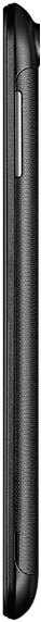 Tall black cylindrical device with a curved edge and textured surface, shown from the side against a white background
