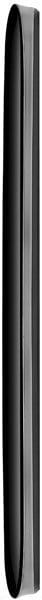 Thin tablet device shown from the side, displaying a narrow black and gray profile
