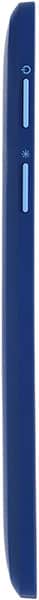 Mobiscribe Wave e-reader, navy blue, rear view showing spine and side edge