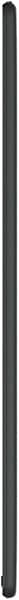 Vertical black rod or pole against a white background