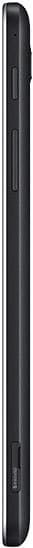 Black smartphone with rounded edges shown from the side view