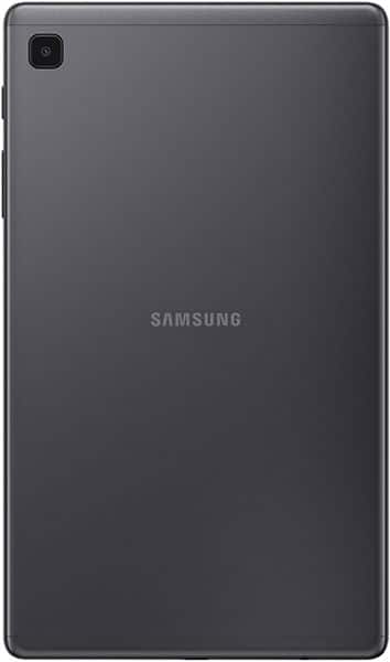 Front view of a closed black Samsung tablet case with matte finish and centered Samsung logo; model unspecified.