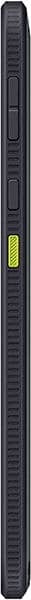 Tall vertical power distribution unit with multiple black outlets arranged in columns and a small green indicator light near the bottom