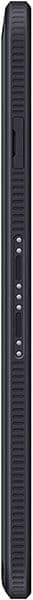 Vertical power strip with multiple black outlets arranged in a column along its length