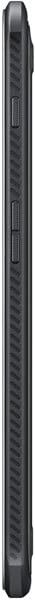 Samsung Galaxy Tab Active 3, side view, showing narrow profile with textured black casing and port details along the edge