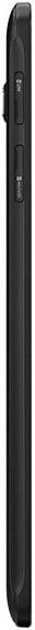Black elongated case with shoulder strap and zippered pockets, viewed from the side