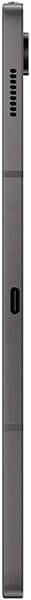 Vertical strip showing side profile of a slim dark gray device with multiple ports and buttons arranged along its edge