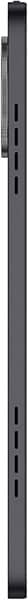 Tall vertical dark rectangular device or panel with evenly spaced horizontal slots or vents along its length