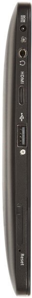 Side view of a laptop with headphone jack, HDMI, USB, Ethernet, power port, and card reader; brand/model not specified.