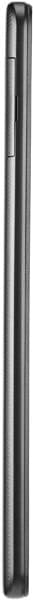 Tall black rectangular smartphone shown from the front, displaying its sleek dark screen and tapered sides