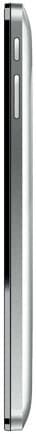 Smartphone shown from the side, displaying its slim profile with silver and black coloring