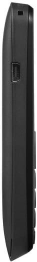 Alcatel 10.10 tablet viewed from the side, showing its thin black profile and port details