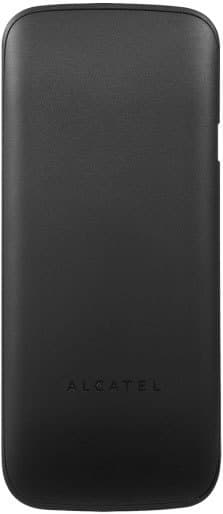 Alcatel 10.10 phone, rear view, showing black curved back with Alcatel branding