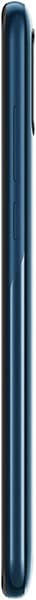Alcatel 1S (2020) smartphone shown from the side, displaying its slim dark blue body and curved edges