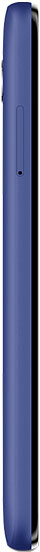 Alcatel 1x Evolve smartphone, side view, in blue with visible power button and volume controls