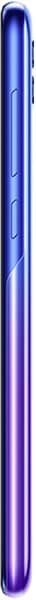 Alcatel 3 (2019) smartphone shown from the side, displaying its blue and purple gradient finish and button placement