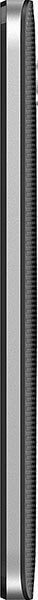 Alcatel A30 side view, showing the slim black phone profile with textured back and edge details