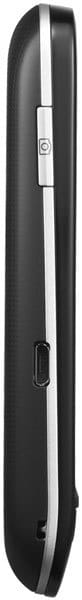 Alcatel One Touch 903 phone, side view, black with white accent stripe and silver hardware