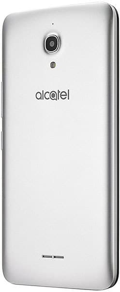 Alcatel Pixi 4 (6) smartphone rear view in white, showing camera and branding