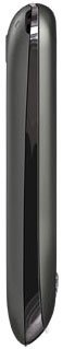 Alcatel Tribe phone shown from the side, displaying its narrow rectangular profile with dark gray casing and central screen area