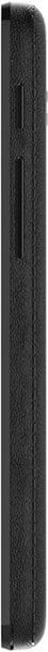 Alcatel Tru phone, side view, showing narrow rectangular profile with textured dark surface
