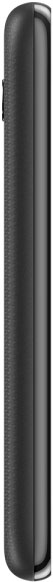 Alcatel U3 (2018) phone, side view, showing black exterior with rounded edges