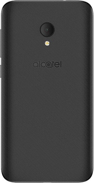 Alcatel U5 HD rear view, showing dark textured back with camera and flash in upper left corner