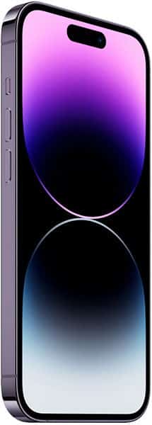 Apple iPhone 14 Pro front view with gradient wallpaper on screen, showing notch and black frame
