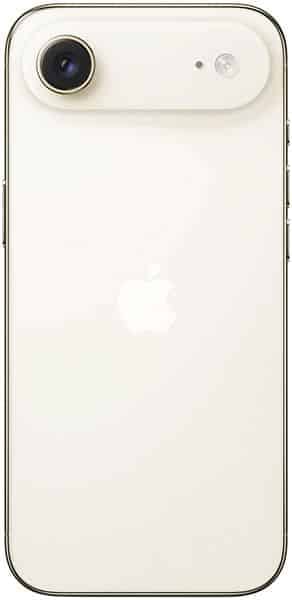 Apple iPhone Air rear view showing white back with camera module and Apple logo