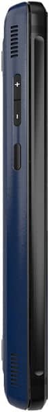 Astro Slide 5G phone shown from the side, displaying its narrow rectangular form factor with dark blue and black casing