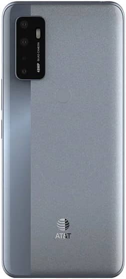 AT&T Fusion 5G rear view, gray with camera module and AT&T logo visible