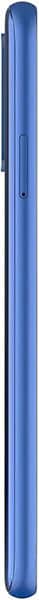 AT&T Radiant Max 5G phone, side view, showing blue curved back with vertical accent stripe and black side rail