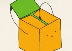 Illustration of a yellow folder with a green folder tipping into it, representing file management or organization