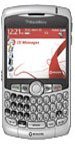 BlackBerry 8310 Curve phone, front view, showing QWERTY keyboard and display screen