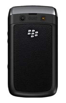 BlackBerry Bold 9780 rear view showing textured back panel, camera lens, and speaker grille