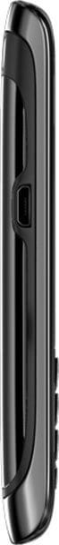 BlackBerry Curve 9360 side view, showing curved black phone with screen and control buttons along edge