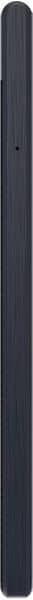 BlackBerry Motion smartphone shown from the side, displaying its elongated black body with minimal visible features
