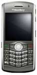 BlackBerry Pearl 8120 phone, front view, showing screen and keypad with silver and dark gray casing