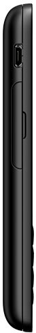 BlackBerry Q5 smartphone viewed from the side, showing its black curved body and physical buttons