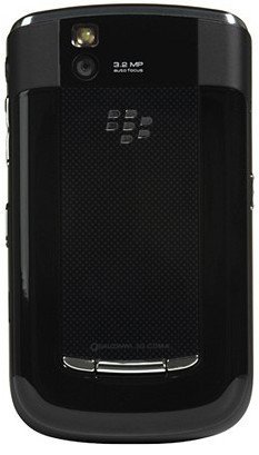 BlackBerry Tour 9630 rear view, showing camera lens, speaker grille, and textured back panel